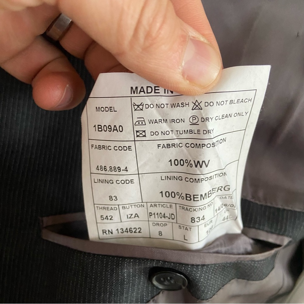 SUITSUPPLY Gray Stripe Super 110s Wool Vitale Barberis Canonico Sport Coat 42L - Picture 7 of 10